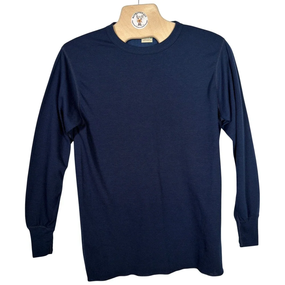Scheels Men's XL Thermal Base Layer Set Wool Blend Made USA Thermamax Navy